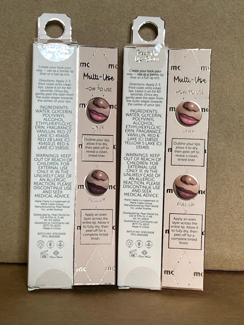 Marie Claire Peel-Off Lip Stain - Daydream/ Scarlet Fever.